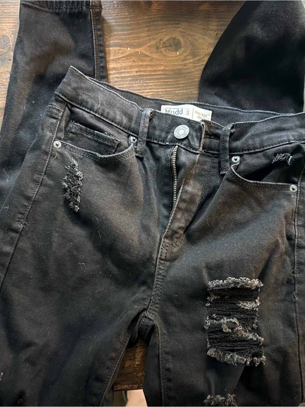 Mudd womens Black Skinny Distressed Jeans